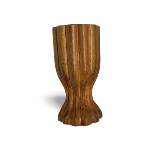 Handcrafted Wooden Sambrani Dhoop Batti Stand with Brass Bowl – Incense Holder with Ash Catcher & Metal Flower Design – Traditional Aromatherapy Burner for Meditation, Puja & Decor (3x2.5 Inches)