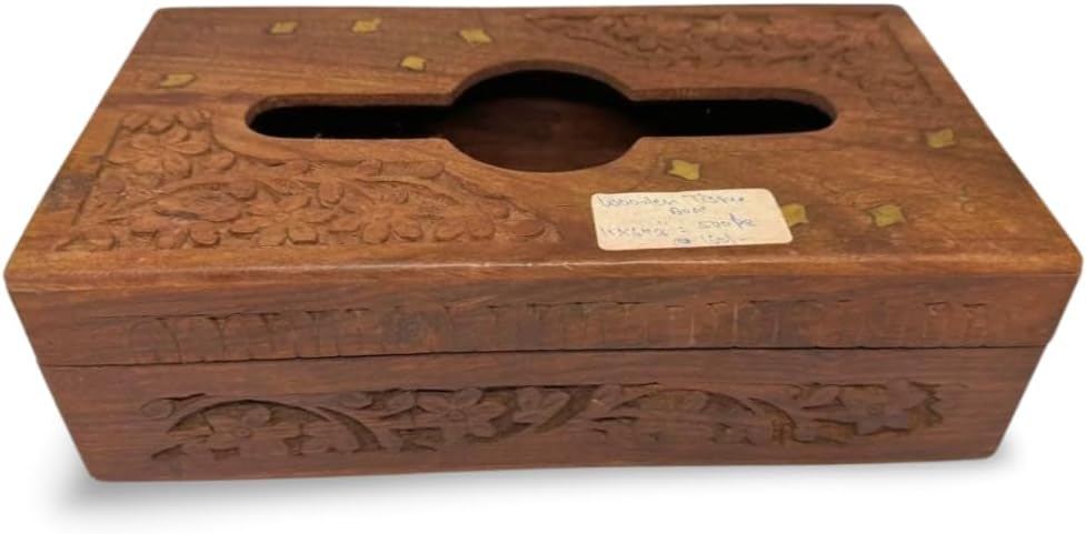 Handcrafted Wooden Tissue Paper Holder Box – A Touch of Tradition & Utility Combined - 3x5x9 Inches