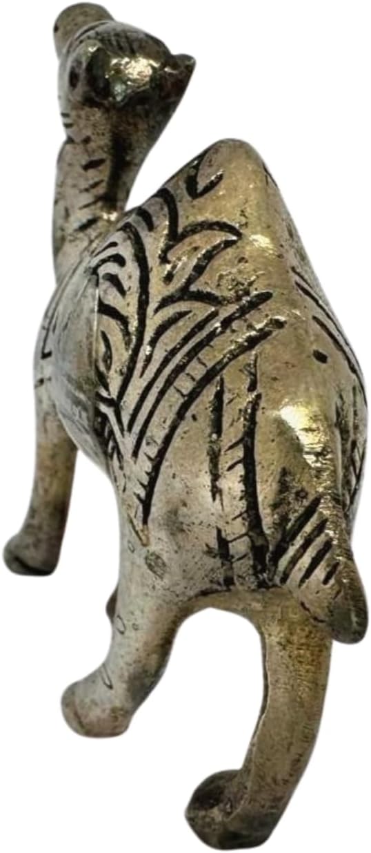 Handcrafted Brass Camel Showpiece – Traditional Rajasthani Decorative Figurine for Home & Office Decor (Size - 3 Inches)