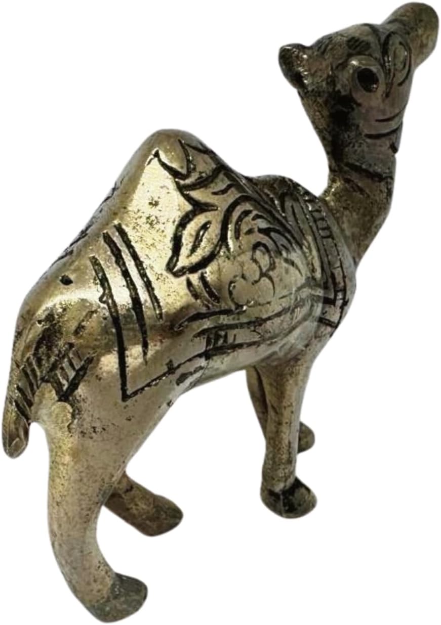 Handcrafted Brass Camel Showpiece – Traditional Rajasthani Decorative Figurine for Home & Office Decor (Size - 3 Inches)