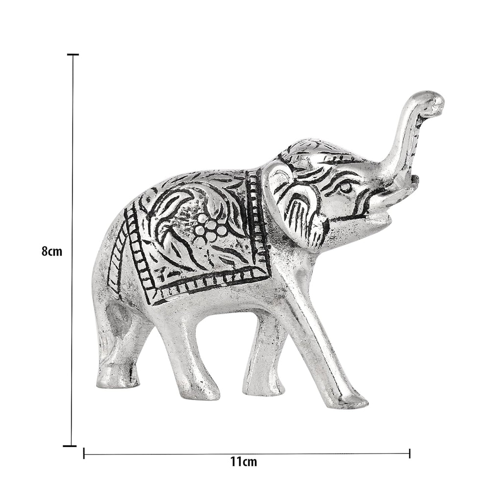 Nirmal Handicraft Metal Elephant Silver Color for Showpiece Enhance Your Home,Office & Table and Gift for Have House Warming Anniversaries, Birthday. (3 in.), White Metal 3inch Elephant